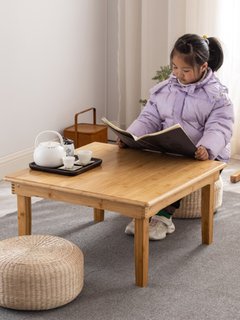 定制可折叠炕桌楠竹榻榻米桌正方形餐桌饭桌小茶几方桌床上矮桌子