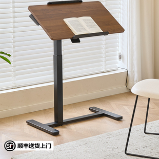 巧思百居左右翻转移动床边桌升降桌简易电脑桌家用懒人桌顺丰送货