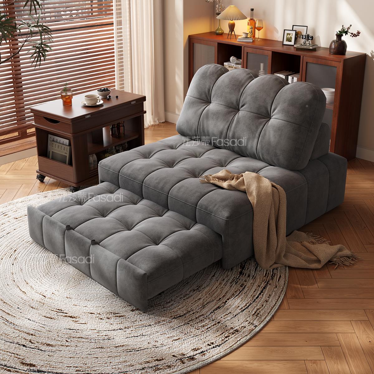 法卧莎蒂布艺沙坐发床可折叠小户客厅多功能两用伸型缩SF1268沙沙