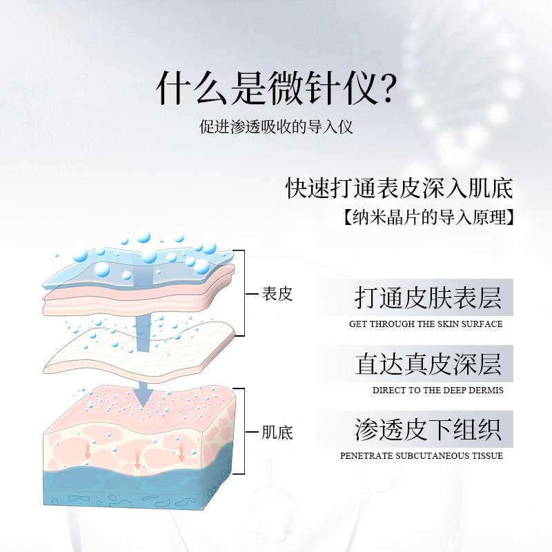 钻石螺补水动纳米电微针头纳NICEBEAU米微晶片入mts旋口精华导硅