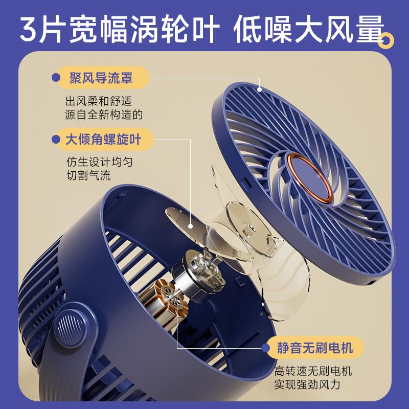扇小型宿式学生床头床上插电款桌面台式2风02HC-HZ5新款舍夹扇夹
