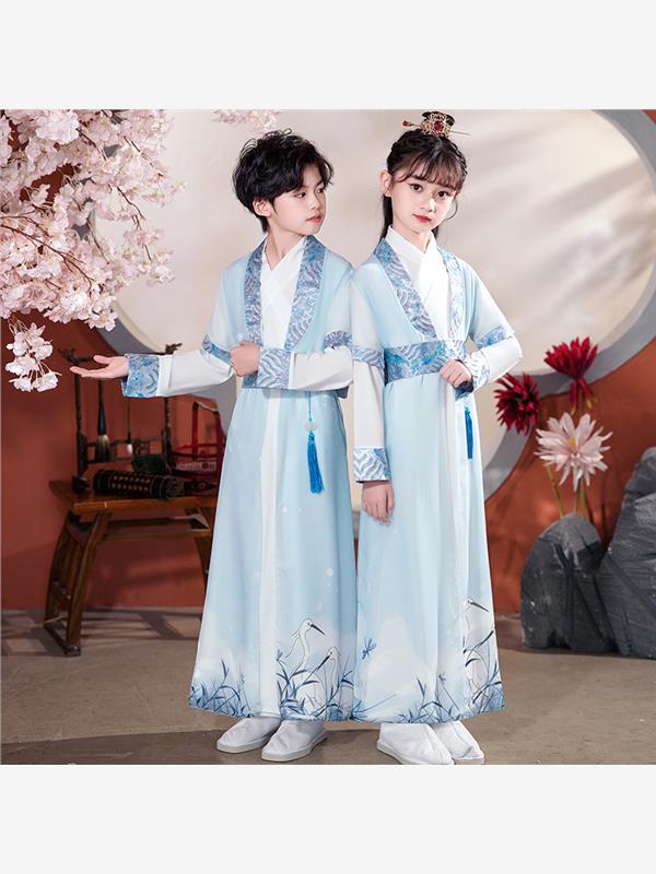 六一儿童汉服男童女童国学服三字经书童中小学生古典演出服运动会