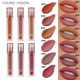 跨境彩妆YOUNG 哑光唇泥雾面丝绒不易沾杯6色液体口红唇釉 VISION
