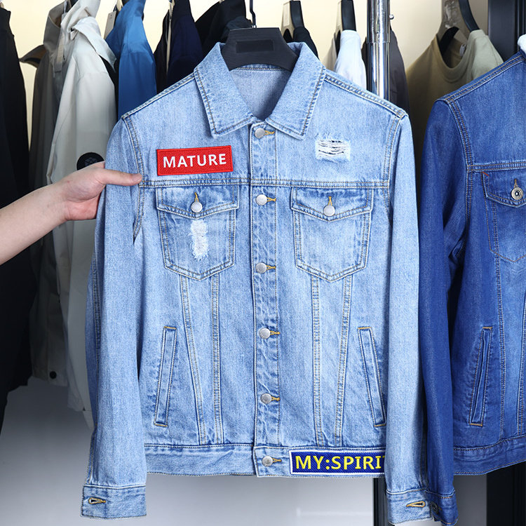 【H家】撤标撤柜！春季男士时尚简约翻领100棉舒适水洗牛仔外套