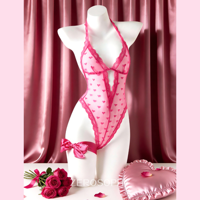 Zerosophy爱心镂空蕾丝连体衣女