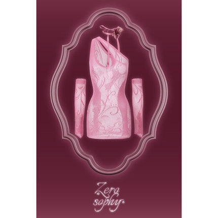 Zerosophy 「暗香」性感可撕镂空紧身内衣qqny兰花渔网透视连衣裙