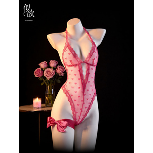 似欲Zerosophy「痴人之爱」情人节蕾丝镂空高开衩连体衣诱情调女