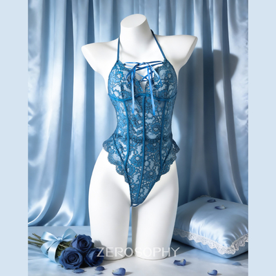 Zerosophy「唇欲」挂脖御姐风蕾丝缎带连体衣诱情调透开裆qqny女