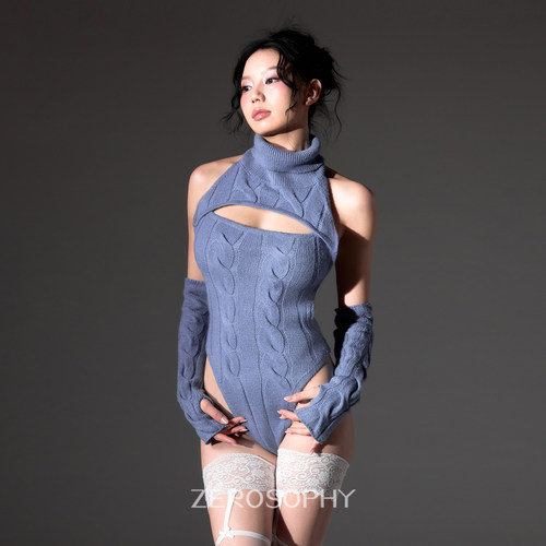 似欲Zerosophy镂空毛衣连体衣女