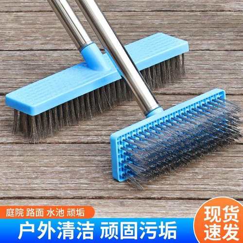 j8铁加厚钢丝刷长柄钢刷污垢地板刷地刷洗子去青苔清洁刷不锈钢g3