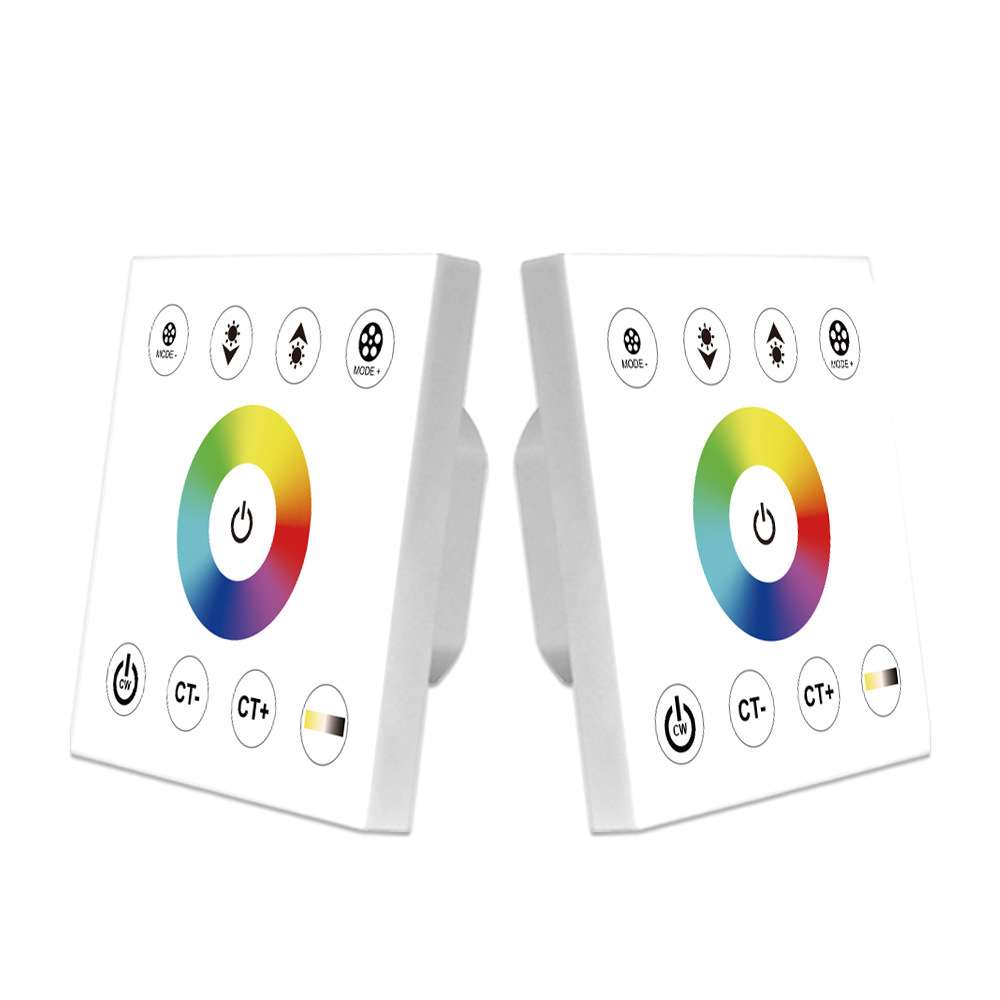 86面板RGBCW控制器 塑胶86*86面板 5-24V全触摸黑/白色墙壁式面板