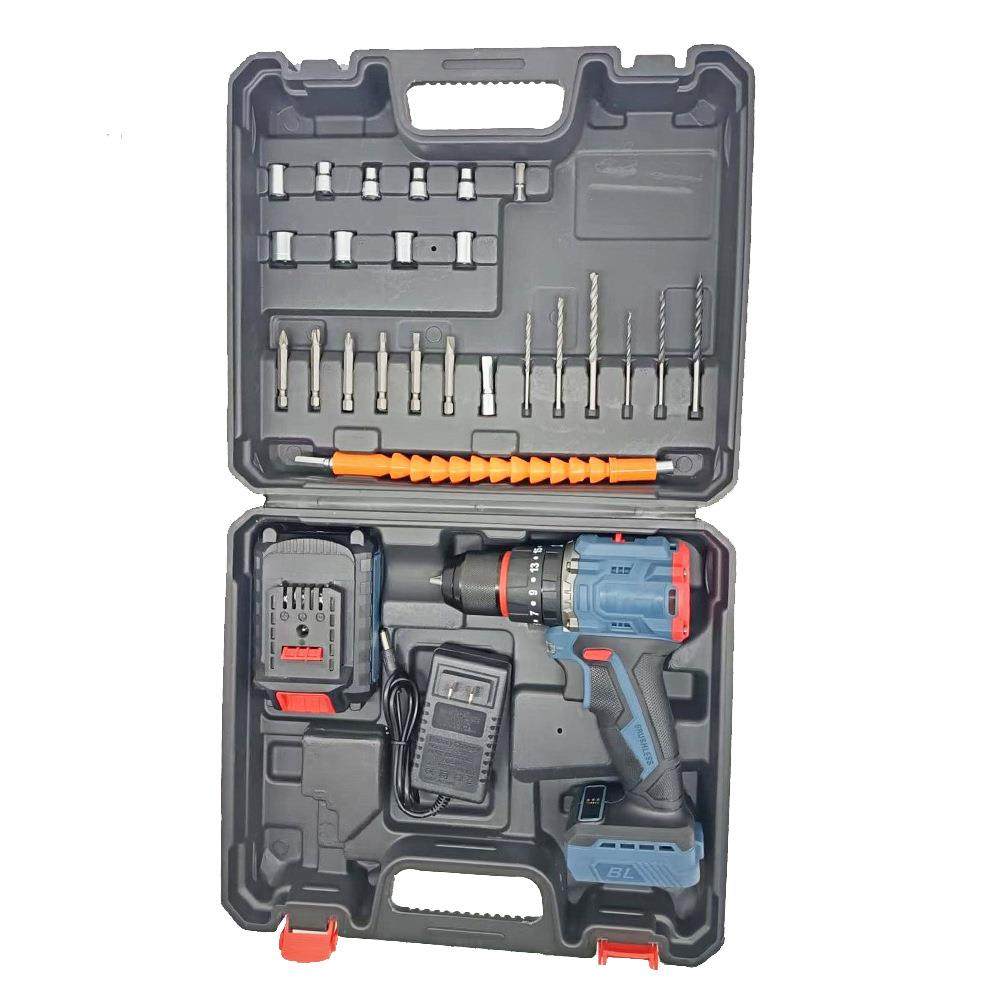 21V 2000mA正反转快慢档25级扭力便携式手持无刷电机手电钻冲击钻