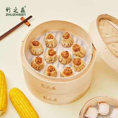 竹之森纯手工家用竹蒸笼无胶水甲醛竹蒸屉商用馒头包子铺套装蒸架