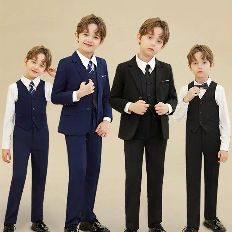 儿童西装套装男童钢琴演奏主持人演出服男孩表演西服婚礼花童礼服