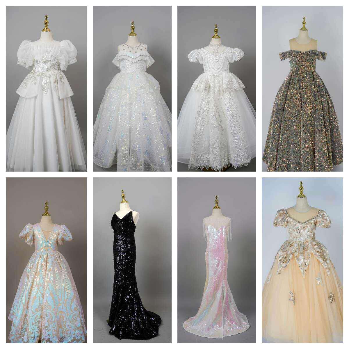 儿童礼服公主裙拖尾洋气走秀主持人表演演出服出租租赁