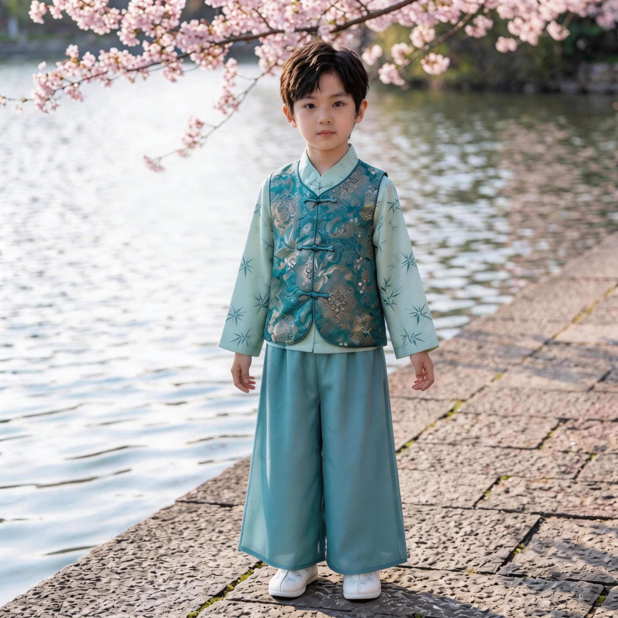 新中式男童日常汉服套装