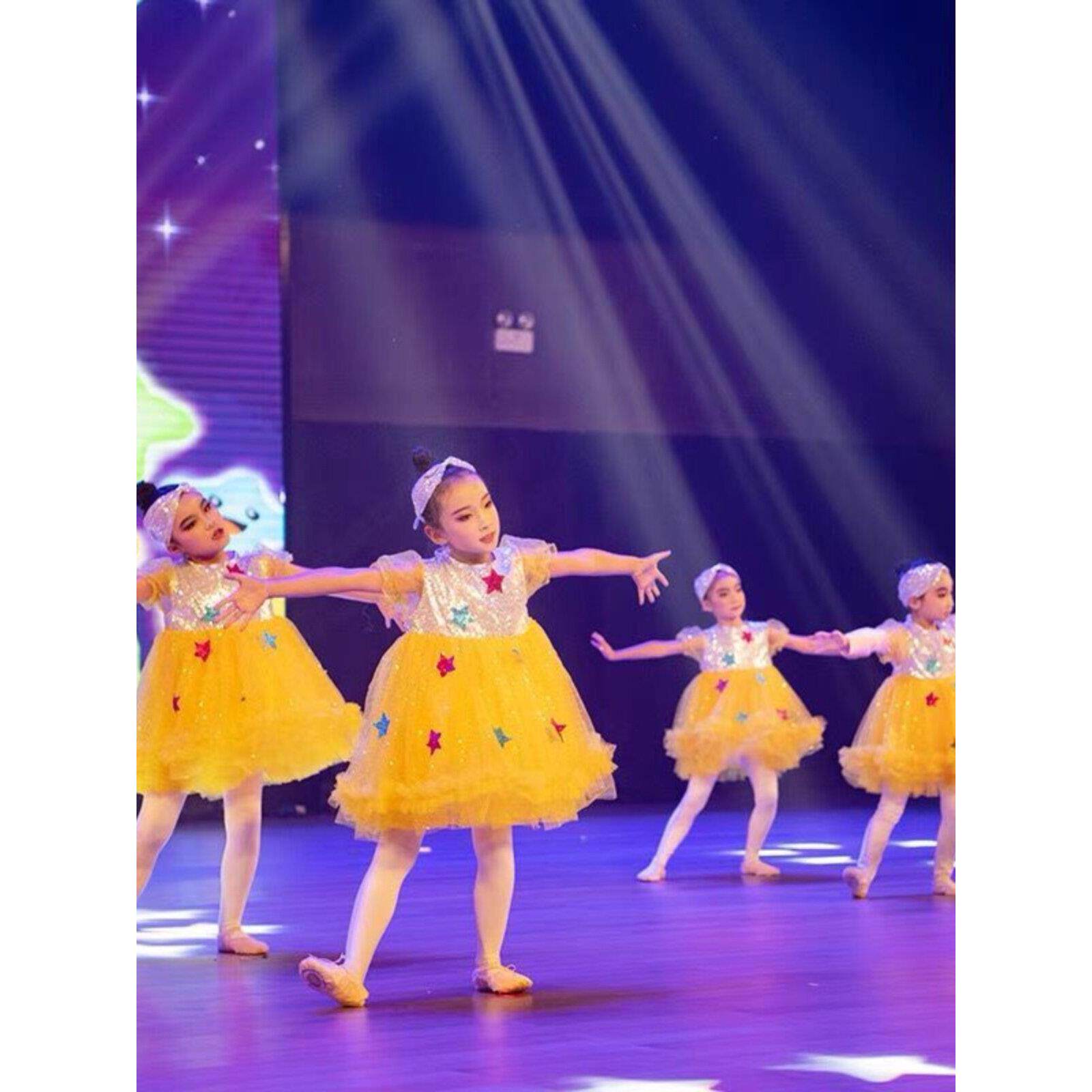 小星星现代舞蓬松纱裙幼儿园女生可爱毕业表演服装