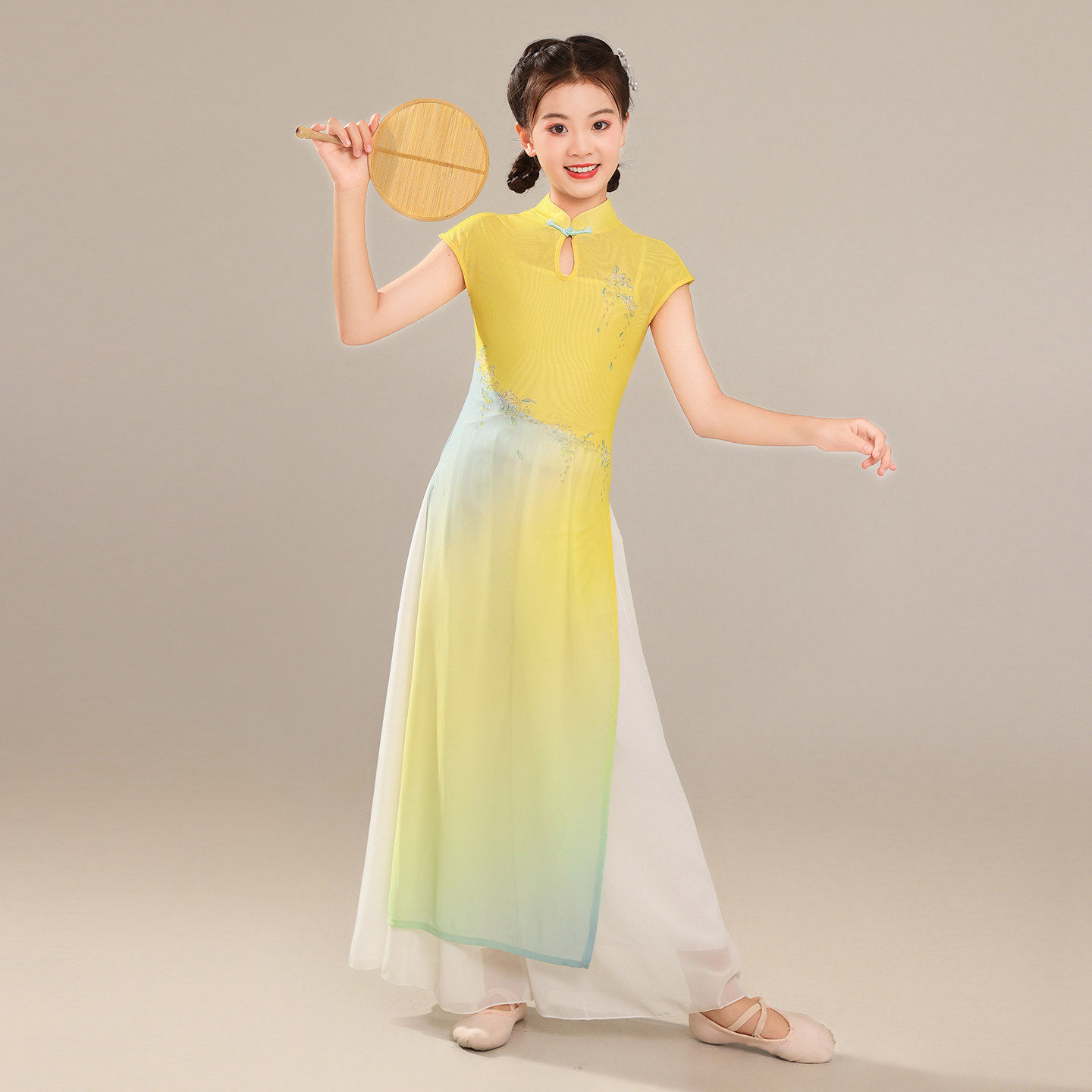 儿童旗袍古典舞演出服女