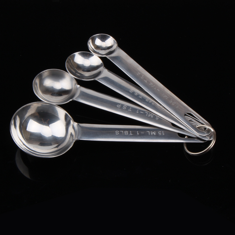 304不锈钢量勺 4/6件 套装厨房克度刻度计量量匙烘焙家用控限盐勺