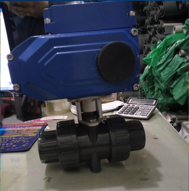 UPVC 塑料球阀电动球阀 PVC电动阀门 耐酸碱耐腐蚀DN15DN100