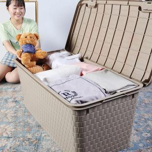 衣服收纳箱收纳盒家用整理箱长方形周转箱床底收纳箱 大号储物箱装