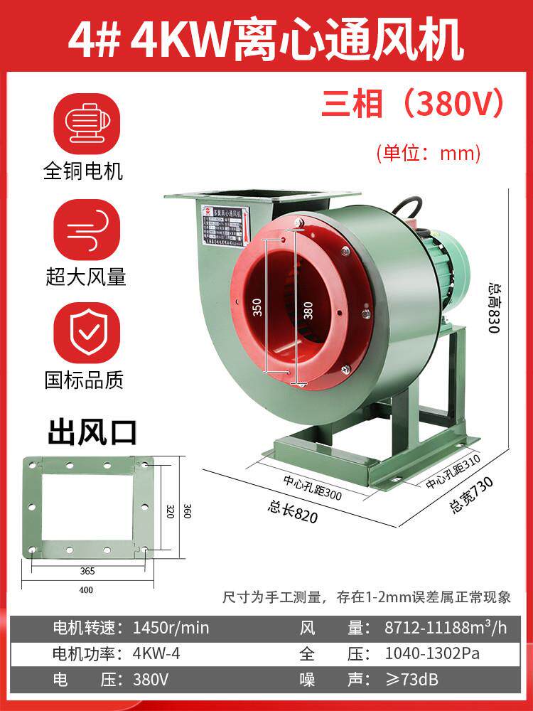 新款离心风机厨房专用220V强力静音工业大功率380v排风机蜗牛包邮