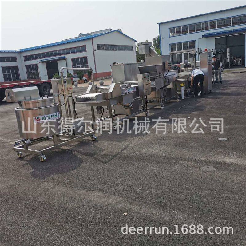 按需定制 金丝虾球上浆上糠油炸流水线  替代人工裹涂 挂浆挂糊