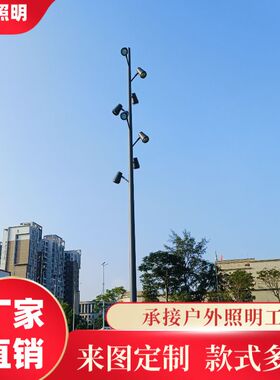 跨境系列多头多方位照明LED户外庭院灯IP65防水高杆灯高亮广场灯