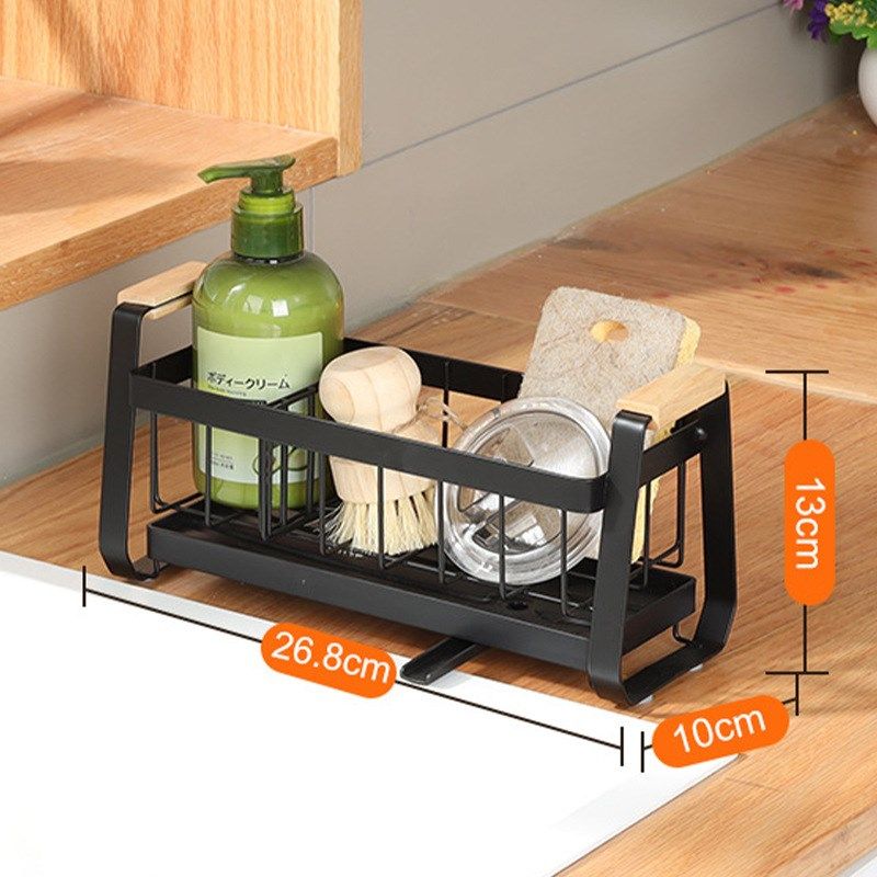 厨房置物架台式水槽收纳沥水调料洗碗棉架家居用品白色简约