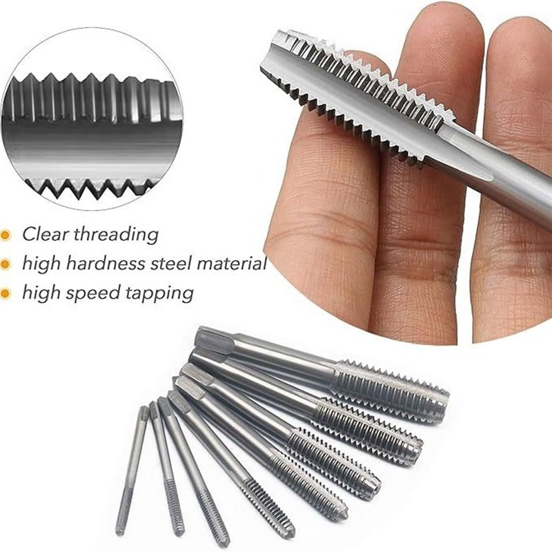 12件套装(小架)公制丝锥板牙五金工具手用丝攻扳手丝锥板牙套装