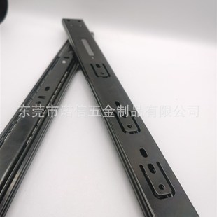 35宽缓冲阻尼三节钢珠滚珠滑轨走珠导轨静音伸缩抽屉柜子家具道轨