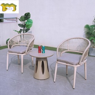 阳台桌椅三件套 样板间创意北欧户外桌椅 庭院花园网红休闲小茶几