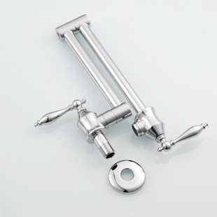 铜入墙式 洗面盆水龙头 厨房水龙头阳台单冷龙头双开关折叠龙头欧式