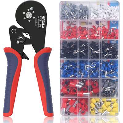 APIOLO Hexagonal Ferrule Crimping Tool Kit with 1200PCS Ferr