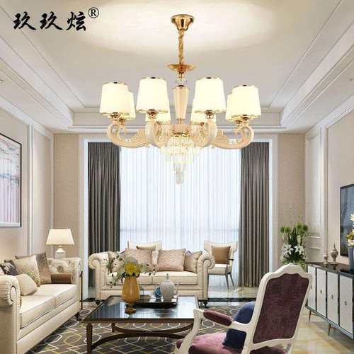 欧式客厅灯2019年新款轻奢简欧水晶吊灯现代简约网红卧室餐厅灯具