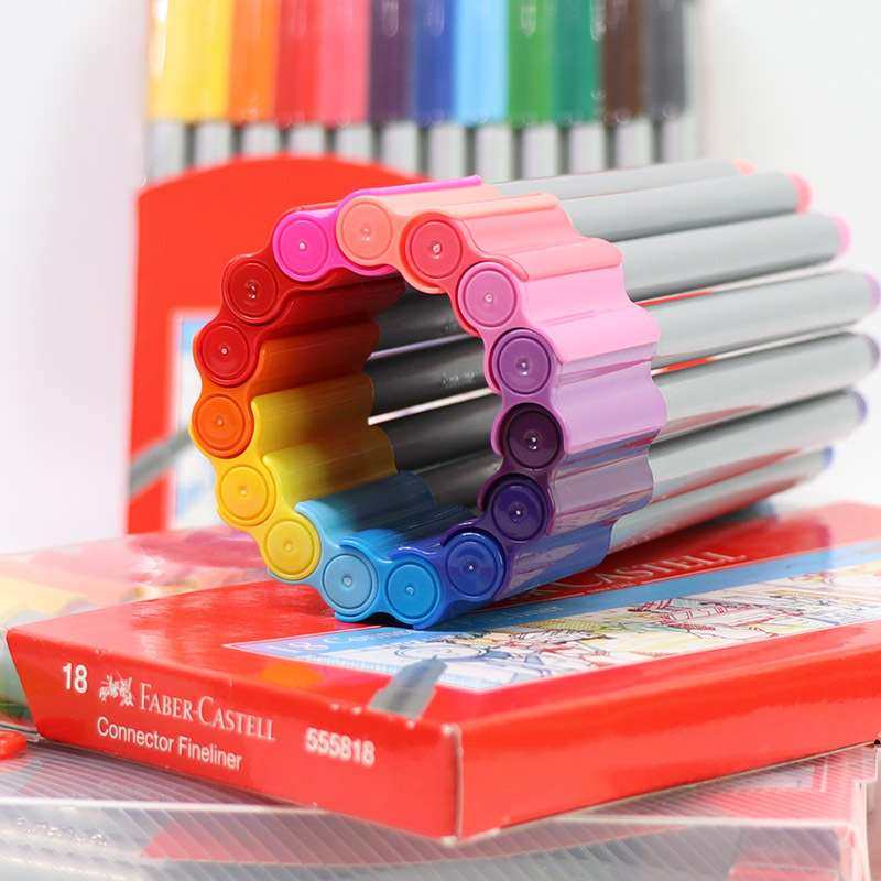 德国辉柏嘉可拼砌彩色针管笔0.4设计手绘漫画勾线绘图笔18色30色