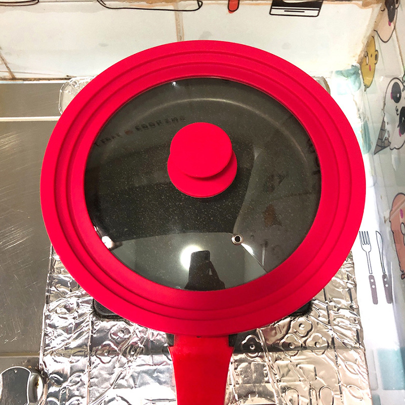 WI25锅盖玻璃盖炒锅盖硅胶盖通用蒸锅盖18-32cm可视加厚防溢防烫