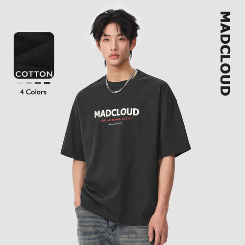 Madcloud四色体恤纯棉短袖T恤男