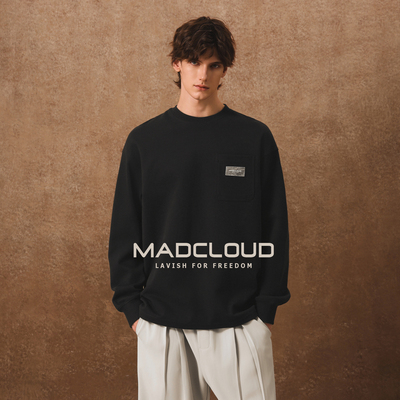 MAD重磅磨毛美式经典长袖T恤男