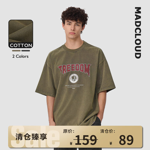 Madcloud重工水洗夏季短袖T恤