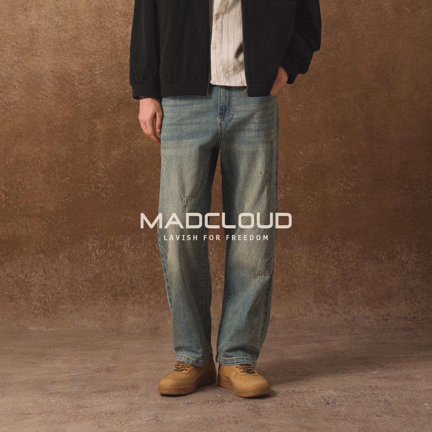 MAD官方 | 迈克罗德 13oz重磅高街潮牌牛仔裤男款美版硬汉经典色
