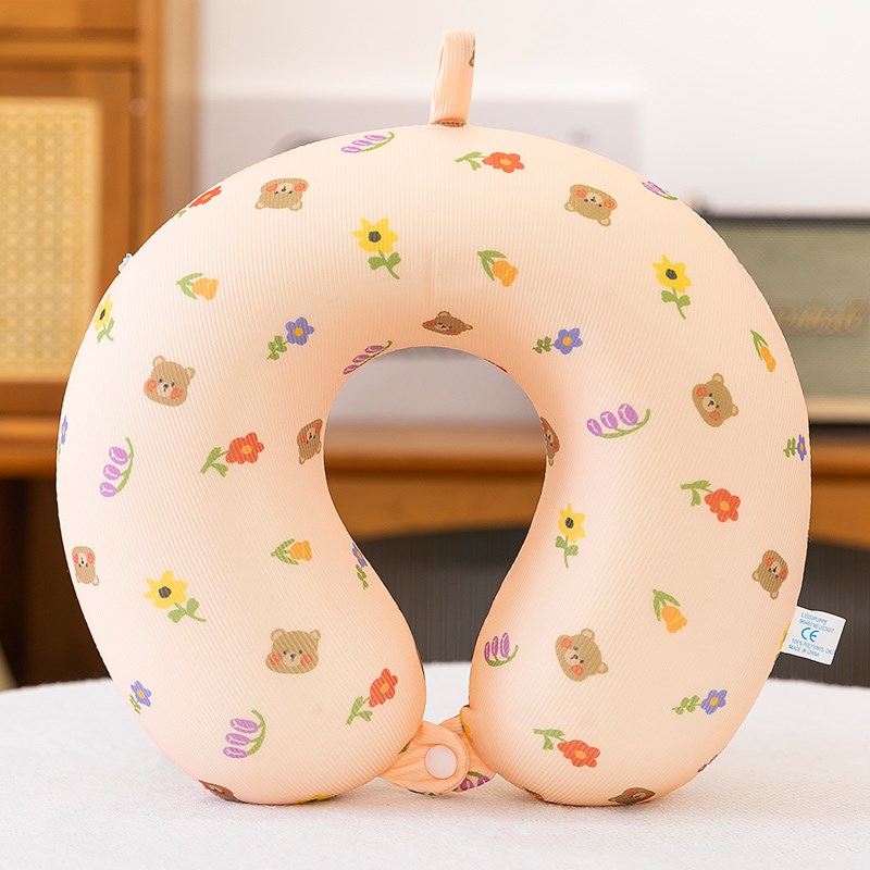 夏季可爱办公室午睡便携U型枕飞机车F载旅行护颈枕学生记忆棉头枕