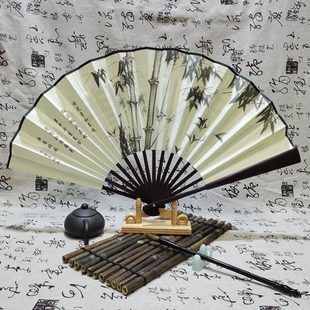 汉服布款 古风扇绢折扇竹扇折叠10寸随身子士扇子夏天中国风男夏季