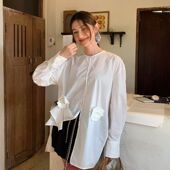 春季 上新」UNITY MODE 「1.5 小众设计立体花不规则衬衫 女250092