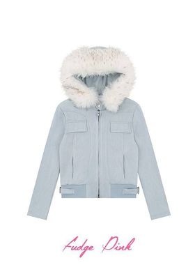 Fudge Pink 25秋季New美式辣妹毛领短款外套