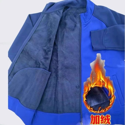 正品新款冬季加绒长袖体能服套装加厚长裤运动服男