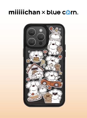 bluecorn 蓝色苞米联名miiiiichan狗狗贴纸卷毛狗适用于iPhone 17 PRO MAX 16pro15magsafe磁吸防摔手机壳