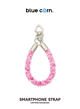 bluecorn 蓝色苞米伊亚伊毛茸茸2.0超短迷你mini挂绳通用腕带百搭冬季限定时尚韩版彩色手机链适用于苹果华为