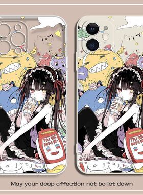 动漫时崎狂三摇滚iphone手机壳苹果17promax可爱16卡通二次元1413华为小米1加15全包超火独特巨好看情侣软壳