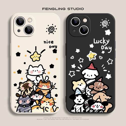 闪耀猫咪iPhone17promax苹果16小米15华为pura80新款opporeno15适用vivoX300荣耀magic8一加ace6情侣14手机壳